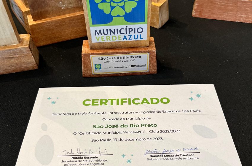  Rio Preto fica com o 4º lugar no Programa Município Verde Azul