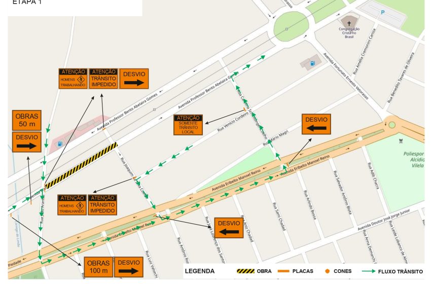  Semae realiza obras na avenida Professor Bento Abelaira e na avenida Fortunato Vetorasso