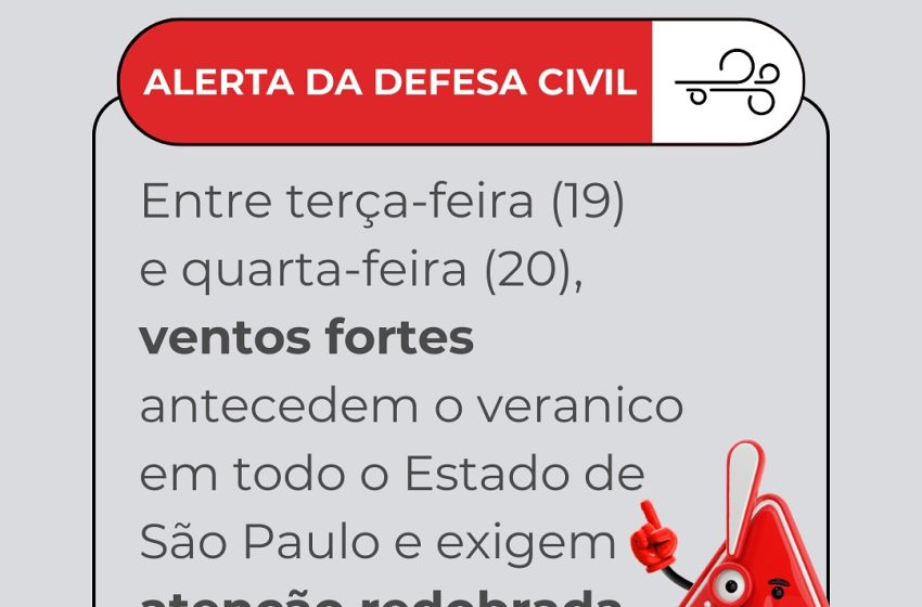  Defesa Civil alerta para ciclone extratropical e período de veranico em São Paulo